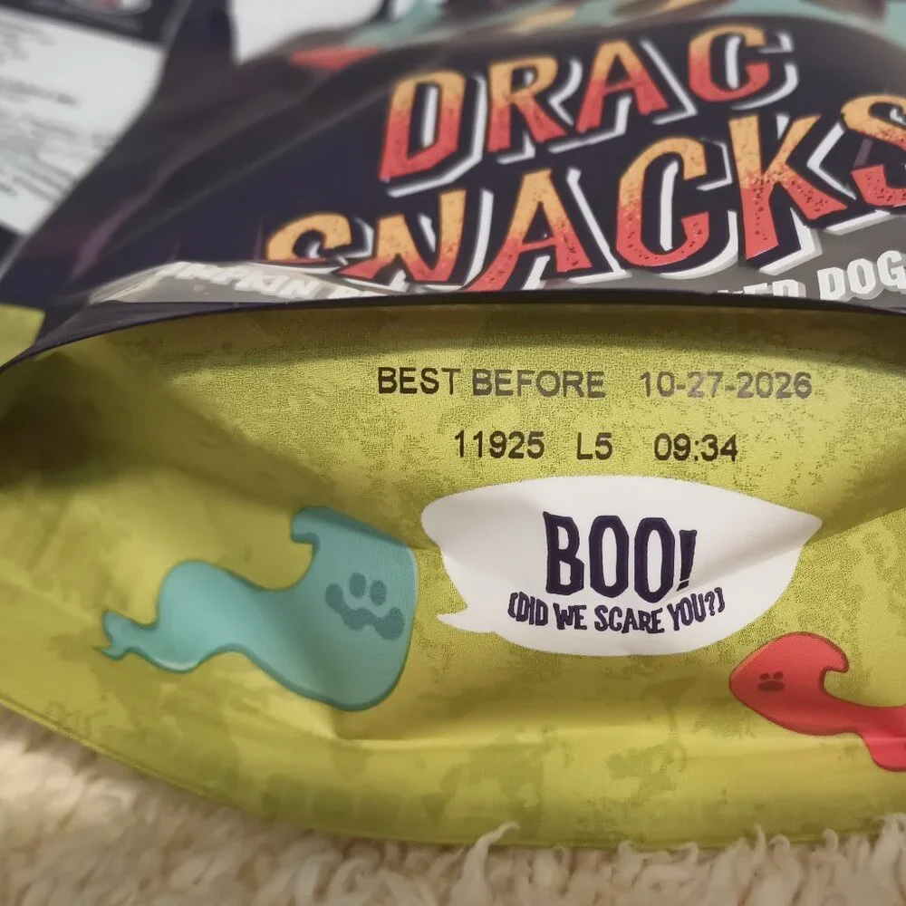 2 NEW & UNOPENED BAGS of: Bark Drac Snacks Dog Treats
